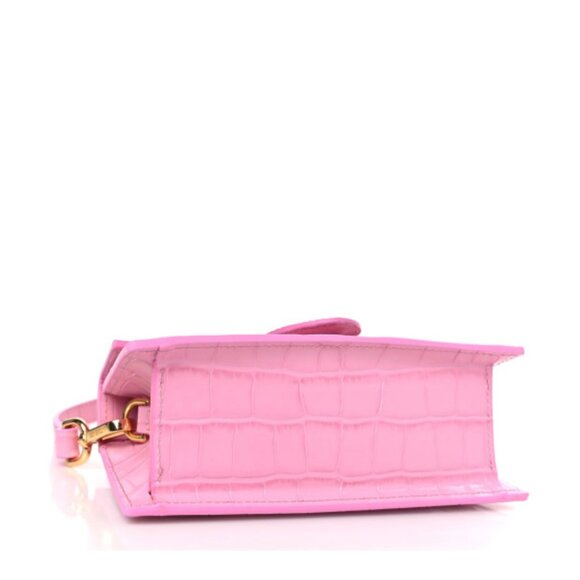 Jacquemus Calfskin Crocodile Embossed Le Bambino Pink - Picture 2 of 4